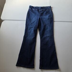 We The Free Jeans Womens Small Blue Dark Wash Mid Rise Flare Stretch Denim